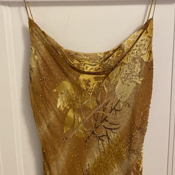 Gold Slip Dress Gown - Picture 2 of 6